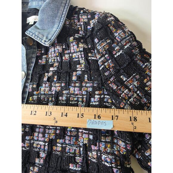 ECRU Black Gray Blue NEW Tweed and Denim Tailored Fit Blazer Jacket SZ PM - NWT - Picture 6 of 10